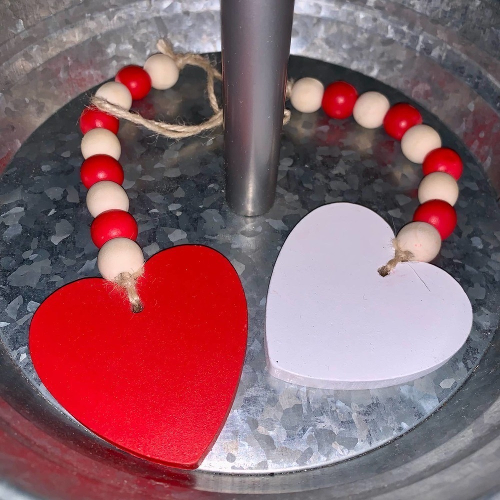 Mini Beaded Garland Set of 2 Hearts